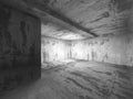 Dark empty concrete basement room interior. Urban architecture b