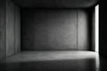 Dark Empty Concrete Wall Room Stage Modern Panoramic textured Background Generative AI Royalty Free Stock Photo