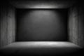 Dark Empty Concrete Wall Room Stage Modern Panoramic textured Background Generative AI Royalty Free Stock Photo