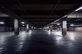 Dark Empty Parking Garage, Generative AI