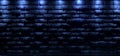 Dark Empty Room With Blue Lights Glowing Into Rock Brick Old Retro Empty Wall Background 3D Rendering Royalty Free Stock Photo