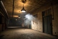 Dark empty room with smoke and light Royalty Free Stock Photo
