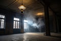 Dark empty room with smoke and light Royalty Free Stock Photo
