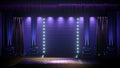 Dark empty stage with spot lights. Comedy, Standup, cabaret, night club stage 3d render