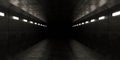 Dark empty tunnel with dim lighting Royalty Free Stock Photo