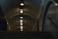 Dark empty underground passage tunnel