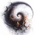 Dark energy swirls with hints of starlight, a powerful sorcery spell, on white background Royalty Free Stock Photo