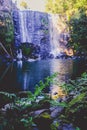 Dark ethereal magical forest - Wairoa / Te Wairere waterfall in Royalty Free Stock Photo