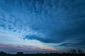 Dark evening cloud over the horizon