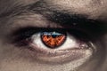Dark Evil Eyes With Orange Pupil