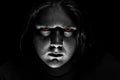 Dark evil face on black background Royalty Free Stock Photo