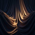 Of dark fabric is illuminated by soft light creating a dramatic play Royalty Free Stock Photo