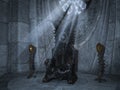 Dark fairtytale throne. Royalty Free Stock Photo