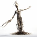 Dark Fantasy Groot: A Twisted Branches 3d Rake On Isolated Background