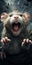 Dark Fantasy Rat Running With Open Mouth - Mike Campau Style