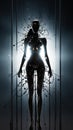 dark fantasy woman silhouette, mystery witch or chost concept, generative AI