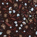 Dark floral seamless pattern