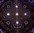 Dark flower mandala fractal with glowing details Royalty Free Stock Photo