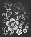 Dark flowers pattern Royalty Free Stock Photo