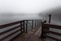 Dark Foggy and Misty Morning at Shawnigan Lake Brish Columbia Royalty Free Stock Photo