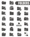 Dark folders. Dark folder icons. Folders for your computer desktop Royalty Free Stock Photo