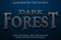 DARK FOREST 3d -Editable text effect Royalty Free Stock Photo