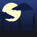 Dark Forest Moon Royalty Free Stock Photo