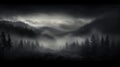 Dark Forest Painting Wallpapers: Black Fog On Mountains In Zeiss Batis 18mm F28 Style