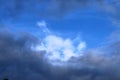 Dark forming clouds with blue sky elements right before a thunderstorm Royalty Free Stock Photo