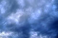 Dark forming clouds with blue sky elements right before a thunderstorm Royalty Free Stock Photo