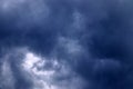 Dark forming clouds with blue sky elements right before a thunderstorm Royalty Free Stock Photo