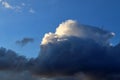 Dark forming clouds with blue sky elements right before a thunderstorm Royalty Free Stock Photo