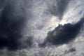 Dark forming clouds with blue sky elements right before a thunderstorm Royalty Free Stock Photo