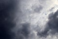 Dark forming clouds with blue sky elements right before a thunderstorm Royalty Free Stock Photo