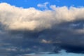 Dark forming clouds with blue sky elements right before a thunderstorm Royalty Free Stock Photo