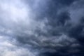 Dark forming clouds with blue sky elements right before a thunderstorm Royalty Free Stock Photo