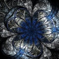 Dark fractal flower, digital artwork Royalty Free Stock Photo