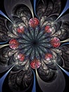 Dark fractal flower, digital artwork Royalty Free Stock Photo