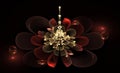 Dark fractal flower, digital artwork for creative graphic design.