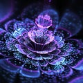 Dark fractal flower with glittering pollen