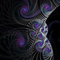 Dark fractal swirls Royalty Free Stock Photo