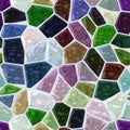 Dark full color irregular plastic stone mosaic floor seamless pattern texture background