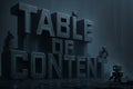 Dark Futuristic 3D Table of Content with Robots Royalty Free Stock Photo