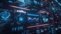 dark futuristic panels with digital graphs and charts global data analysis in modern interface copyspace concept of technology