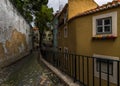 Dark gateways of the old Lisbon. Portugal.