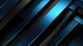 Dark Geometric Abstract Background with 3D Effect. Black and Blue Gradient, Diagonal Lines, and Metallic Sheen Royalty Free Stock Photo