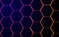 Dark geometric background hexagons light