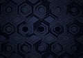 Dark geometric pattern featuring hexagonal and diamond shapes creating a three-dimensional effect. Royalty Free Stock Photo