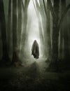 Ghostly Figure In A Misty Forest Royalty Free Stock Photo