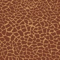 Dark giraffe animal print texture pattern. Brown tiles on yellow background imitate giraffe skin pattern